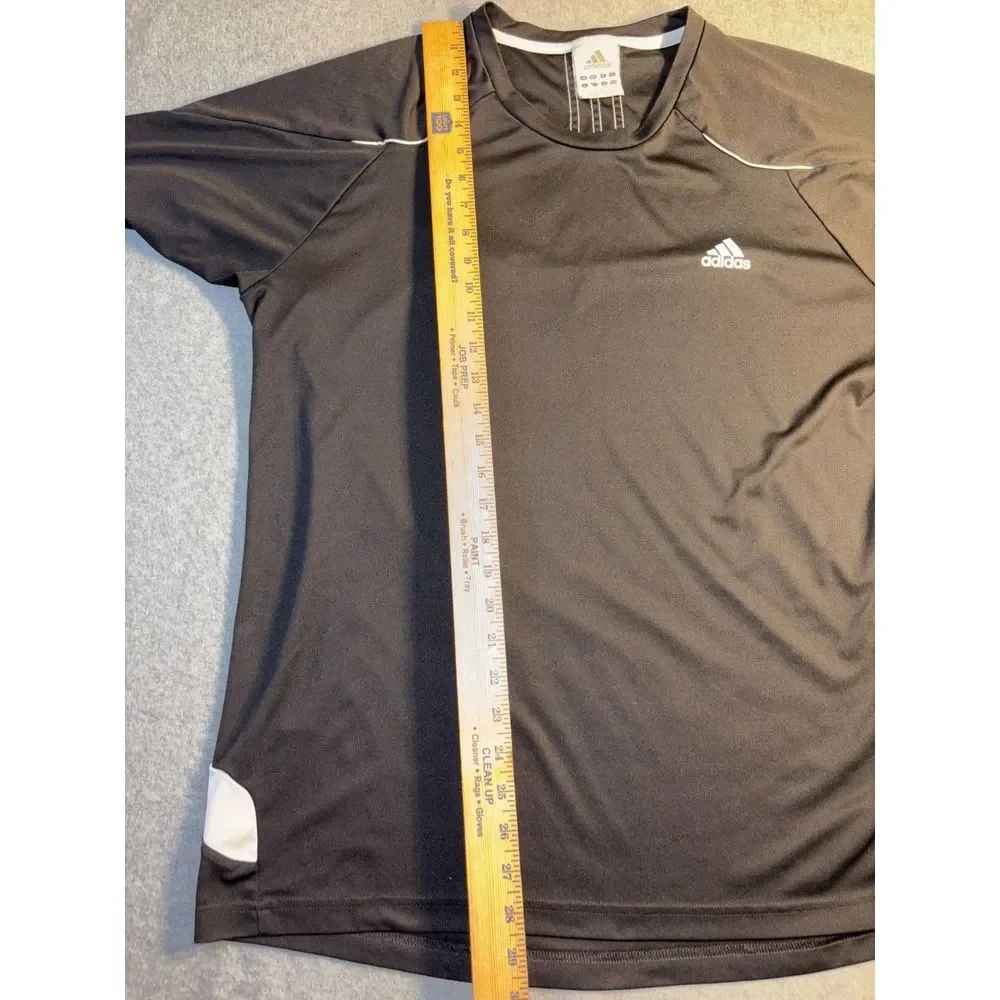 adidas Tee Shirt Men's Size XL Black Short Casual Sleeve Crew Neck Logo Pullover